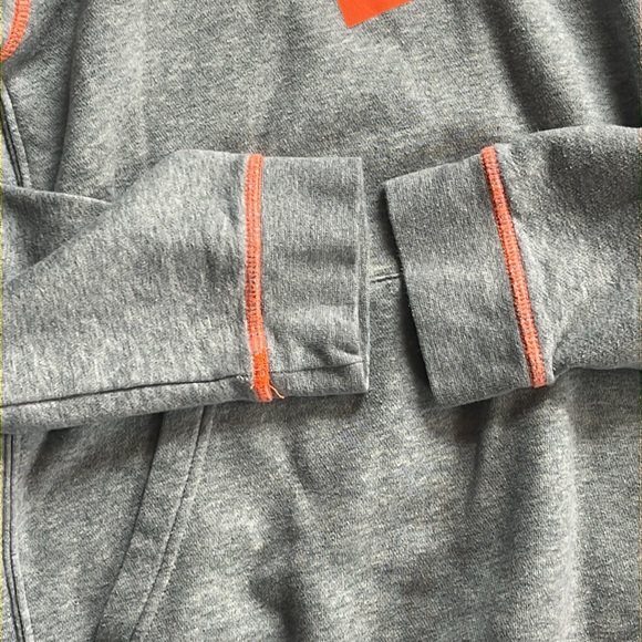 Kids Nike Heather Gray Hoodie with Orange Highlights size large - Picture 5 of 11